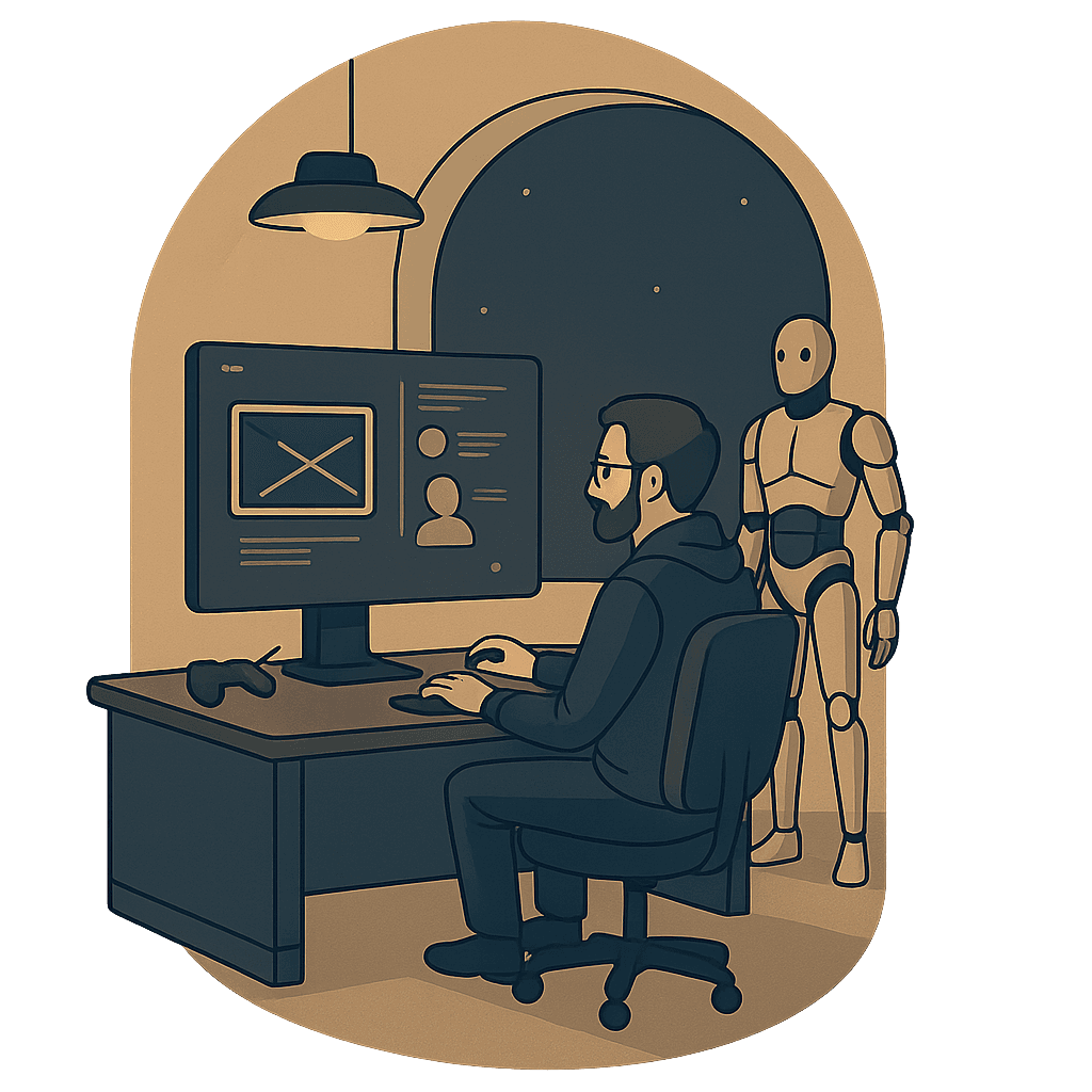 AI and web development illustration